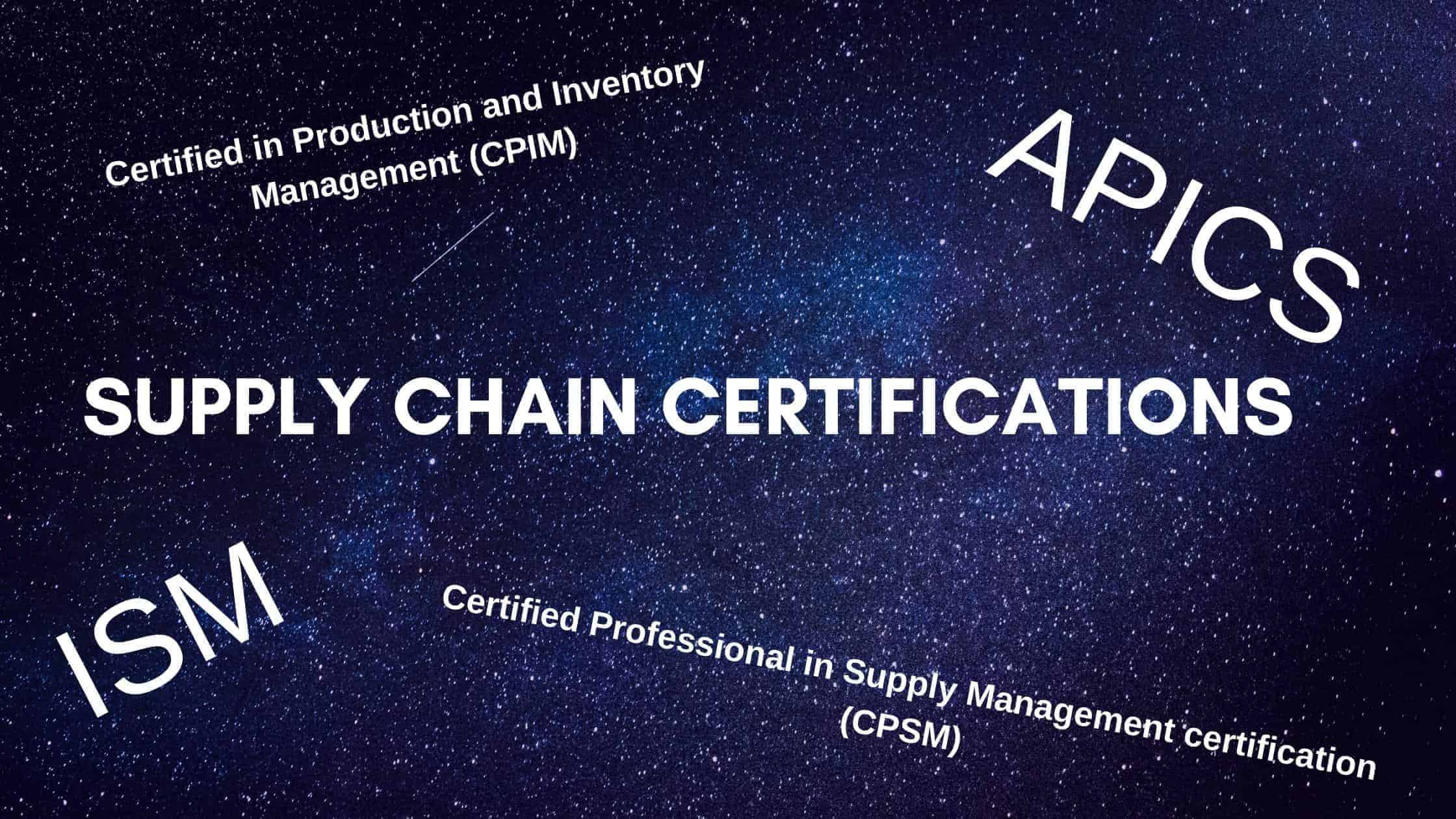 Supply chain certifications
