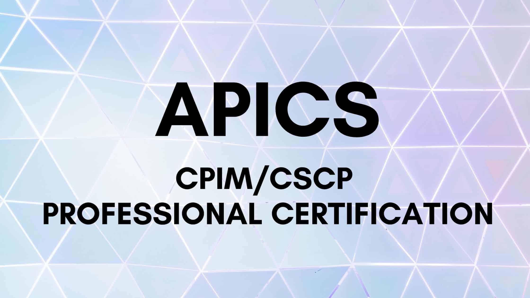 APICS CPIM Professional Certification